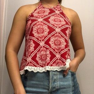 Red halter top